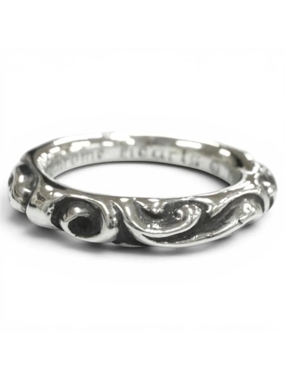 Chrome Hearts Scrl Band Scroll 925 Ring Silver